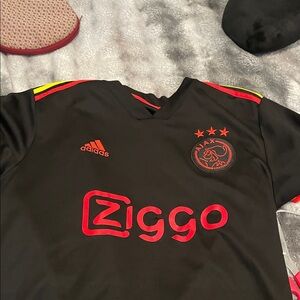 Adidas Kids Black and Orange Ajax Jersey